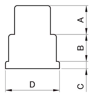 六角ハイテンナット座付き用カバーの寸法図