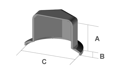 六角ハイテンボルトワッシャー付用保護キャップ(各色)(樹脂製PVC)の寸法図