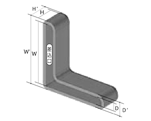 軟質塩ビ(PVC) C型チャンネル(リップ溝形鋼)エンドキャップ(annway)の寸法図