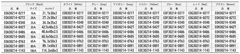 エラストマー(TPE) EL 丸パイプアウターキャップ (PEO● 30214/パック品)(外かぶせ)(AWJ品)の寸法表