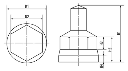 TSナットキャップ座金用 グレー(樹脂製)の寸法図