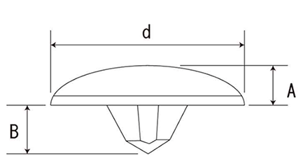 樹脂 (+)ビスキャップ ミニタイプ (Bパック品)(+No2十字穴隠し)(ダンドリビス)の寸法図