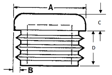 ポリエチレン製 プロテクトパーツ (四角パイプインサート)(正方形角内栓)(SDC田中)の寸法図
