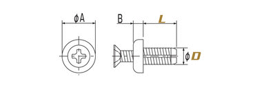 ポリアミドPA46(樹脂製) ヒットリベット(プッシュタイプ)の寸法図