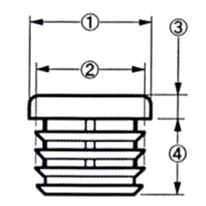 丸中栓 ジャバラ(SGP.STK用)(樹脂製)(大昌産業)の寸法図