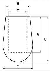 樹脂(PE) 丸キャップキャップ(外かぶせ栓)(黒色)(A-)(大昌産業)の寸法図