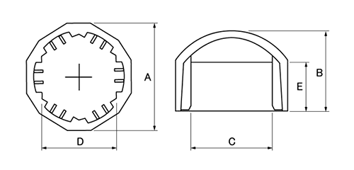 PP(ポリプロピレン) ボルト・ナットキャップ (A-BN)(大昌産業)の寸法図