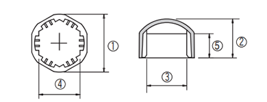 樹脂(PP) ボルト・ナットキャップ(頭部保護キャップ)(A-BN/M10用)(大昌産業)の寸法図