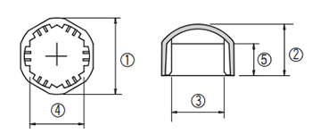樹脂(PP) ボルト・ナットキャップ(頭部保護キャップ)(A-BN/M12用)(大昌産業)の寸法図