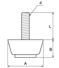 樹脂製(PE) アジャスター(高さ調節用)(H-30F)(ROHS品)(大昌産業)の寸法図