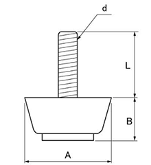 樹脂製(PE) アジャスター(高さ調節用)(H-31C)(ROHS品)(大昌産業)の寸法図