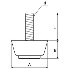 樹脂製(PE) アジャスター(高さ調節用)(H-31F)(ROHS品)(大昌産業)の寸法図