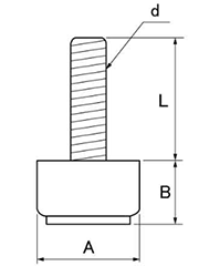樹脂製(PE) アジャスター(高さ調節用)(H-29C)(ROHS品)(大昌産業)の寸法図