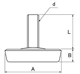 樹脂製(PE) アジャスター(高さ調節用)(H-42G)(ROHS品)(大昌産業)の寸法図