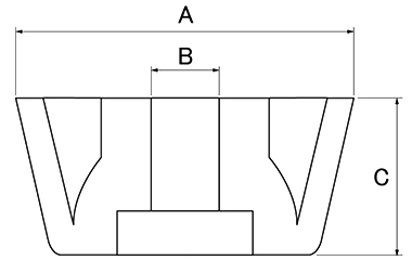 樹脂(PE) 脚ブッシュ(丸型)(S-)(黒色)(大昌産業)の寸法図