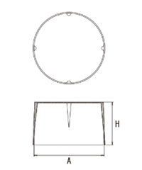 丸型ポリキャップ(ニップル等 PTねじ用・かぶせ栓)(乳半色/黒色)(ヤマキン品)の寸法図
