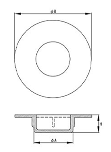ヤマキン フランジ用ポリ栓 (5K/10K用)(丸内栓)(ヤマキン品)の寸法図