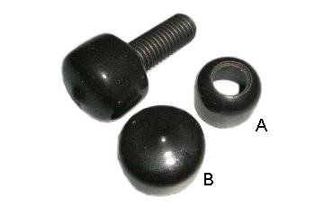 黒コレガドーム(六角穴付ボルト頭部かくし用)軟質塩化ビニール製(タケネ品)の商品写真