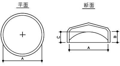 トラス小ねじ用キャップ (トラス頭被せ用)(軟質塩化ビニール・タケネ品)の寸法図