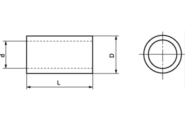 ボルト用絶縁スリーブ その他サイズ PTFE(四フッ化樹脂)の寸法図