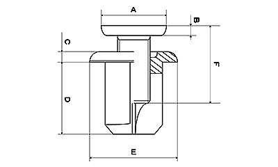 ニフコ スクリベット16連発タイプ (樹脂製リベット)の寸法図