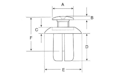 ニフコ スクリベット (樹脂製リベット)の寸法図