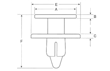 ニフコ プッシュプルリベット(樹脂製リベット)の寸法図