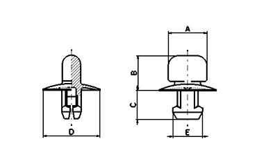 ニフコ ターンファスナー (樹脂製クリップ)の寸法図