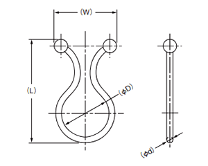 ナイロン66 ツイストクリップ (配線結束具)(TCR)の寸法図