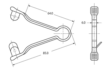 ポリカーボネート フラクリップ 中間用 (C-1)(黒色 配線クランプ)の寸法図
