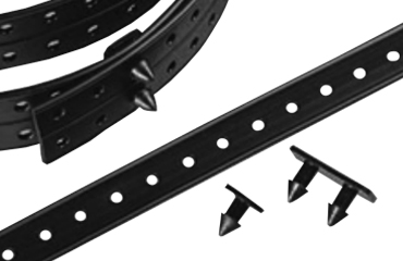 PVC(軟質塩化ビニル) Aバンド用ボタン (結束線バンド)(黒色/ナチュラル色)の商品写真
