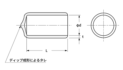 軟質(PVC) VCPキャップ(先端保護用丸キャップ)(品川商工品)の寸法図
