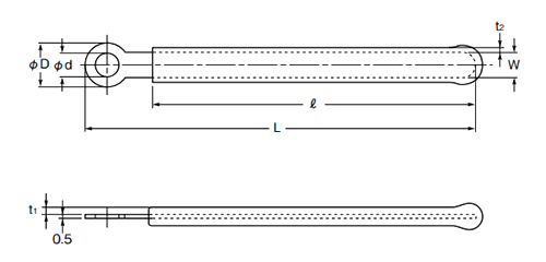 軟質PVC コーチングクリップ (絶縁クリップ)(CS)の寸法図