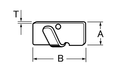 ステンレス ピタック ステッカー(両面テープ付き留金具)の寸法図