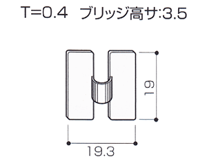 ステンレス ピタック サドルステッカー(両面テープ付き留金具)の寸法図