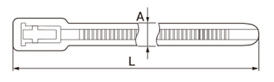 リピートタイ(66ナイロン耐候性) RF-Wの寸法図