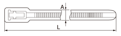 リピートタイ(66ナイロン耐熱・耐候) RF-HSWの寸法図