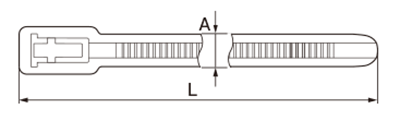 リピートタイ(ポリプロピレン耐候・耐薬品) RF-PP-Wの寸法図