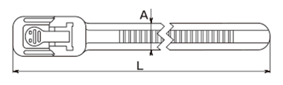 アウトレバーリピートタイ (66ナイロン耐候) ORF-Wの寸法図