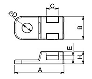 アンカーマウント(66ナイロン難燃) CTAM-V0の寸法図