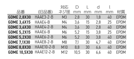 岩田製作所 プルプラグ(中実・黒色)GDME (黒色)フランジ付の寸法表