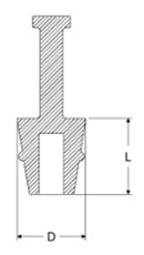 岩田製作所 円錐プラグ (ツマミ付) GKS (シリコン)の寸法図