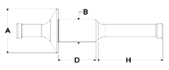 岩田製作所 ワッシャープルプラグ ツマミ付 GBM (シリコン)(2種類の直径に対応)の寸法図