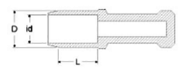 岩田製作所 円柱プラグ ツマミ付 GGM (シリコン)(中空仕様)の寸法図