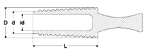岩田製作所 円錐プラグ GKRE (凹凸付)(EPDM/黒色)の寸法図
