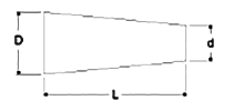 岩田製作所 円錐プラグ GK (シリコン)(スタンダードタイプ)の寸法図