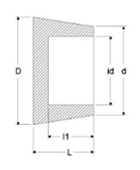 岩田製作所 円錐プラグ (大径用) GKH (シリコン)(中空仕様)の寸法図