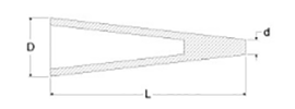 岩田製作所 円錐プラグ GMK (シリコン)(中空仕様)の寸法図