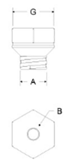 岩田製作所 Qボルト QB (雄ねじ付きプラグ)(鉄/シリコン)(用途・電着塗装に最適)の寸法図