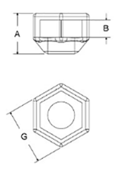 岩田製作所 Qボルト QBB-A (六角頭ねじ用キャップ)(シリコン)の寸法図